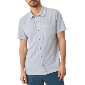 Marine Layer Men’s Vintage Heavy Slub Button Down Shirt Light Gray Size XXL